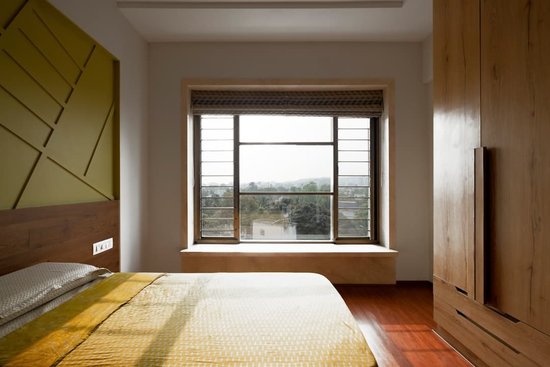 Bedroom with blackout film for optimal sleep