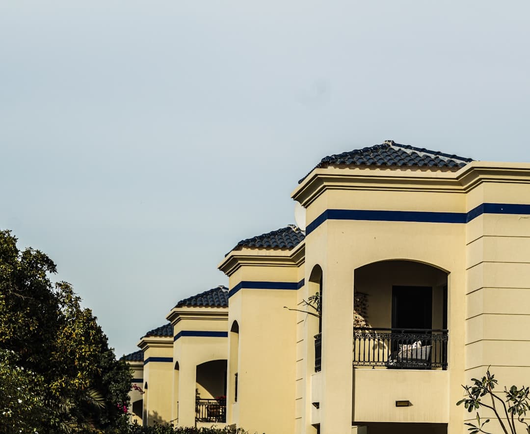 Modern townhouses representing residential property investment