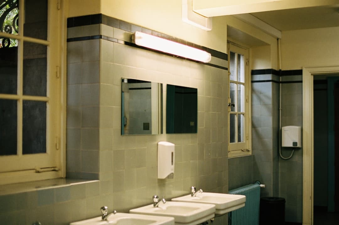 Room with soft diffused light through frosted film