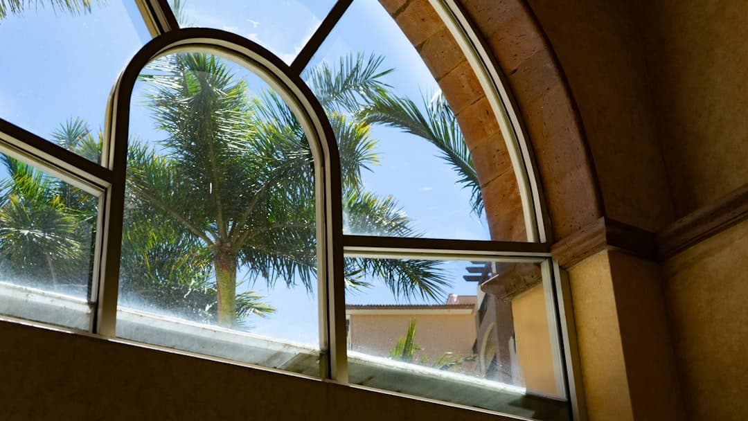 Filtered sunlight through a window with heat reduction film